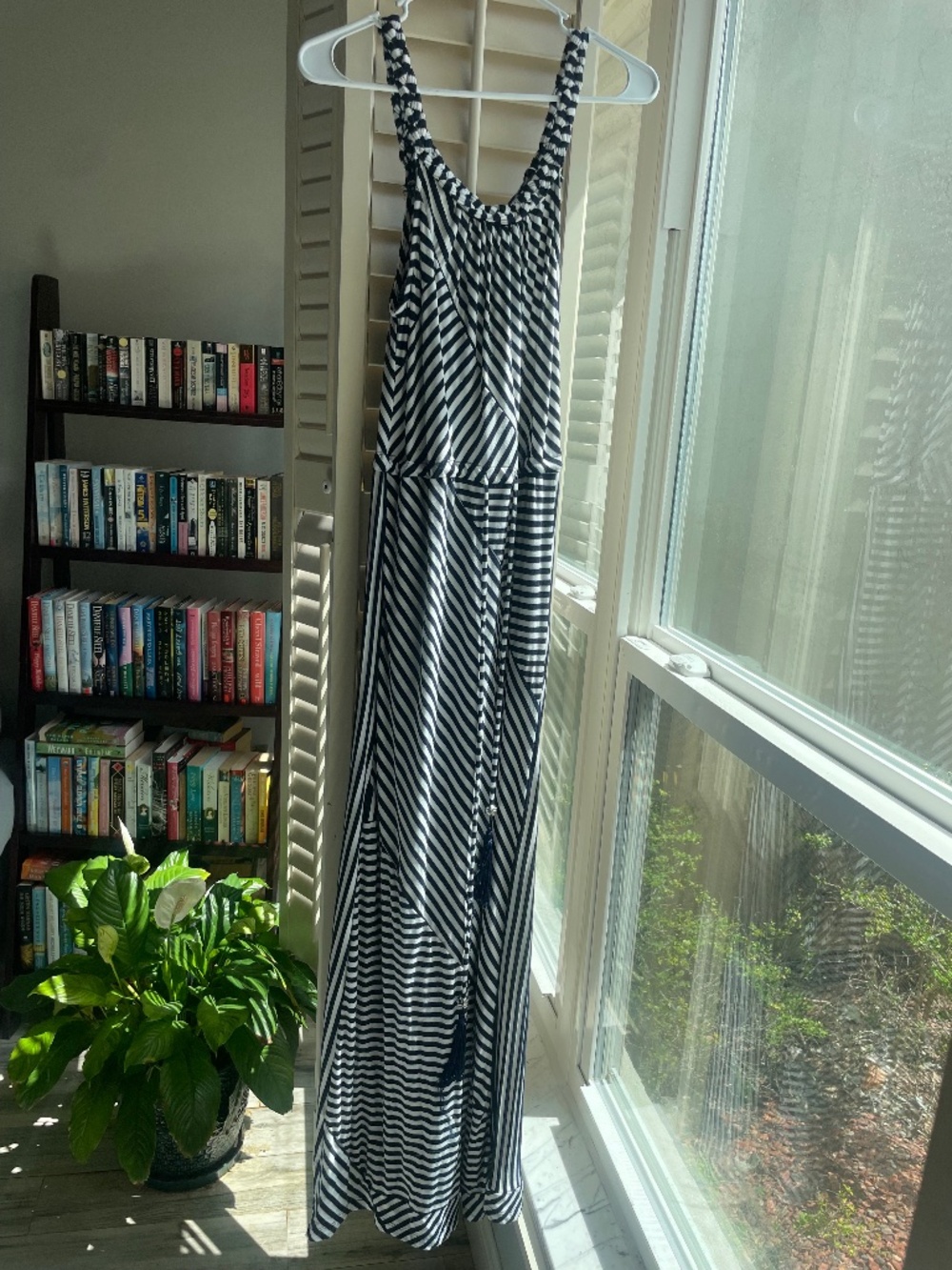 Cynthia Rowley Navy striped maxi dress